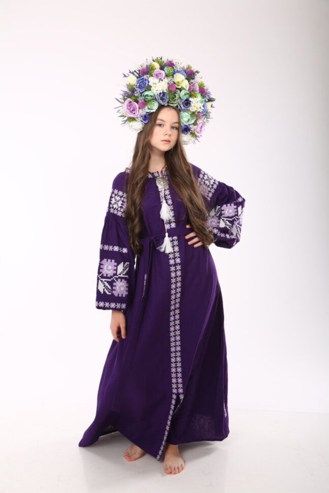 Вишита сукня "Фіолетове сонце"