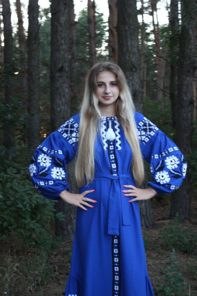 Вишита сукня "Волошка"