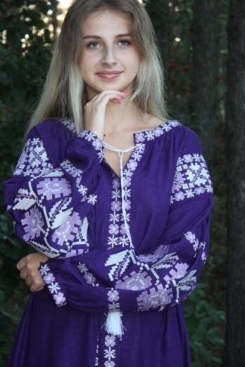 Вишита сукня "Фіолетове сонце"